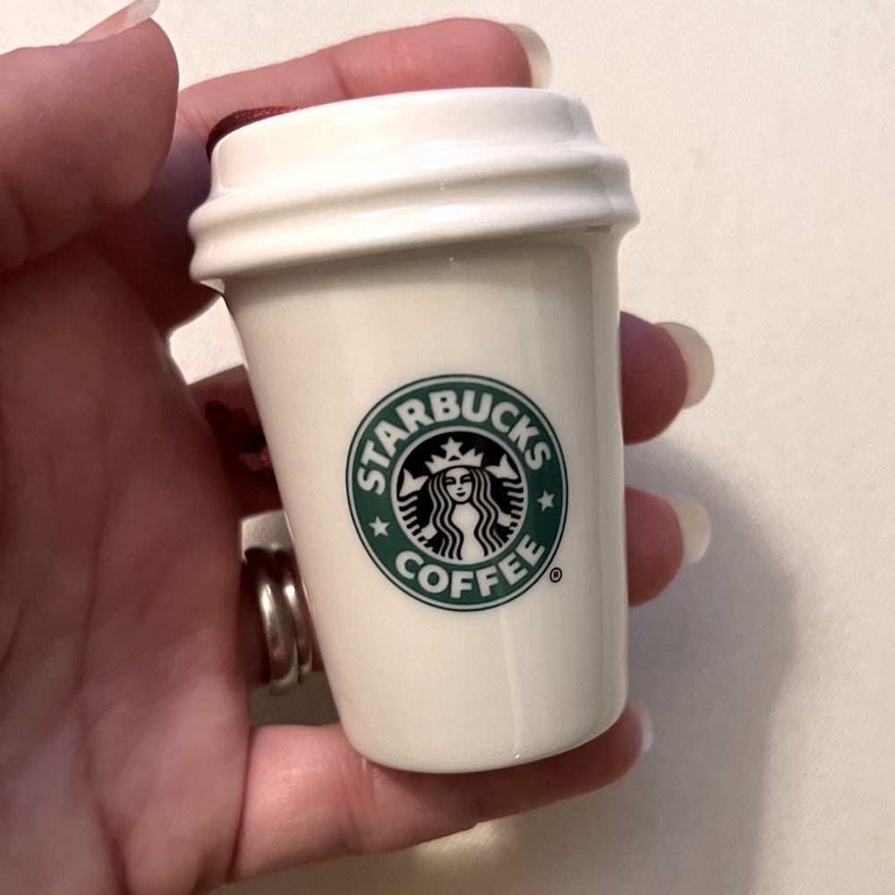 Starbucks ornament ceramic white cup for Christmas